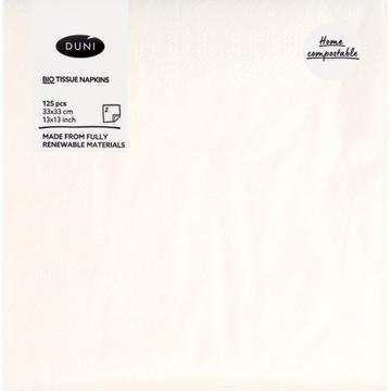 Duni Bio Tissue Napkins Beige 2-Laags 125 Stuks