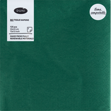 Duni Bio Tissue Napkins Groen 2-Laags 125 Stuks