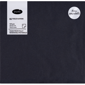 Duni Bio Tissue Napkins Zwart 2-Laags 125 Stuks