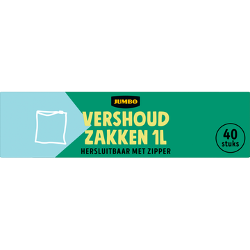 Jumbo Vershoudzakken Hersluitbaar met Zipper 1 L 40 Stuks