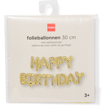 HEMA Folieballon Happy Birthday 30cm Goud