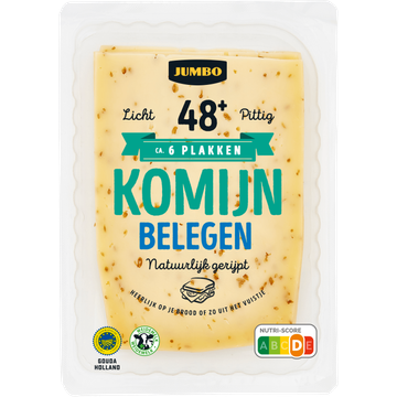 Jumbo Komijn Kaas Belegen 48+ Plakken 190 g