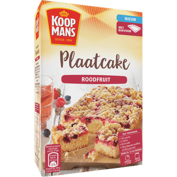 Koopmans Plaatcake Roodfruit Bakmix 450 g