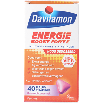 Davitamon Energie Boost Forte kauwvitamines, 40 stuks 