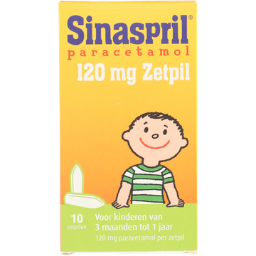 Sinaspril Paracetamol 120mg zetpil, 10 stuks