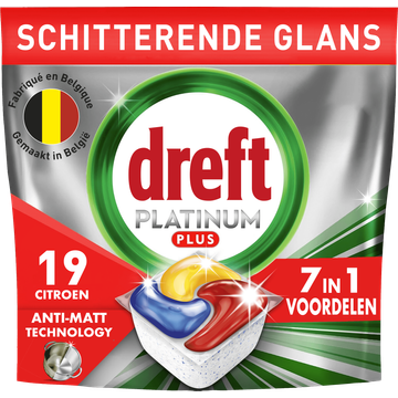Dreft Platinum Plus All In One Vaatwastabletten Anti-dofheidstechnologie 19 X