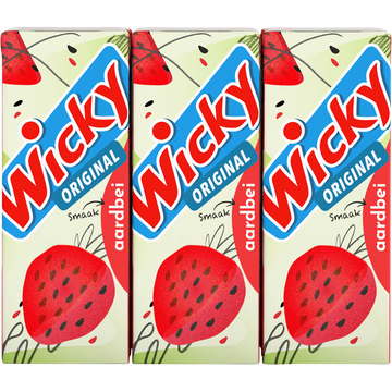 Wicky Original Smaak Aardbei 200 ml