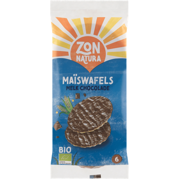 Zonnatura Bio Maïswafels Melkchocolade 6 Stuks