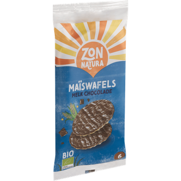 Zonnatura Bio Maïswafels Melkchocolade 6 Stuks
