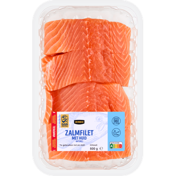 Jumbo Zalmfilet met Huid Naturel 500 g
