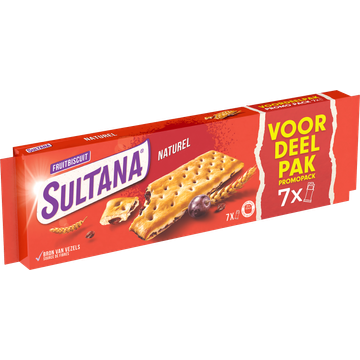 Sultana FruitBiscuit Naturel Voordeelpak koek 7x3 stuks