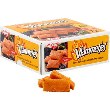 Topking Vlammetjes Heet Gekruide Vleesloempiaatjes Classic 72 Stuks 1260 g