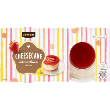 Jumbo Cheesecake met Aardbeiensaus 2 Stuks