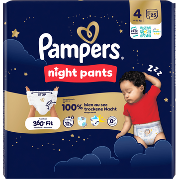 Pampers Night Pants Maat 4, 25 Luierbroekjes