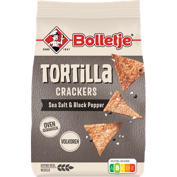 Bolletje Tortilla Crackers Sea Salt & Black Pepper 150 g