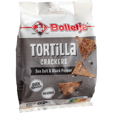 Bolletje Tortilla Crackers Sea Salt & Black Pepper 150 g