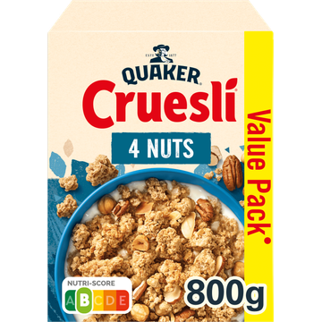Quaker Cruesli 4 Noten Ontbijtgranen Voordeelverpakking 800 gr