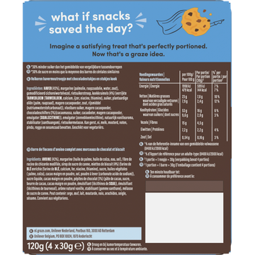 Graze Havermoutrepen Chocolate Cookie 4 x 30 g