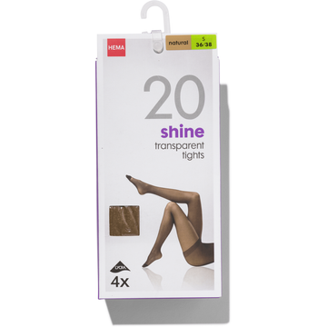 HEMA Panty's Shine To Go - 20 Denier Naturel Maat 36/38