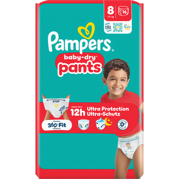 Pampers Baby-Dry Pants Maat 8, 16 Luierbroekjes