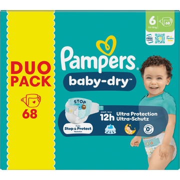 Pampers Baby-Dry Maat 6, 68 Luiers