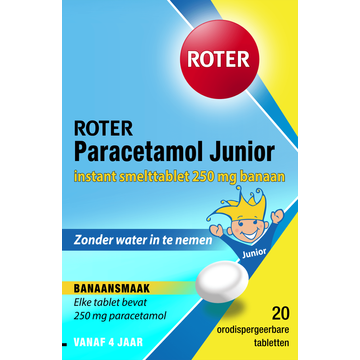 Roter Paracetamol junior smelttablet 250 mg, 20 stuks
