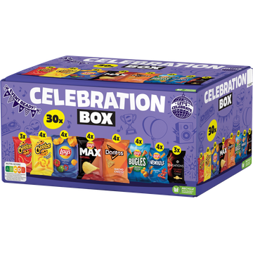 Lay's Cheetos Doritos Celebration Box Multipack Chips 30 pack