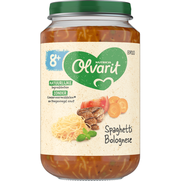 Olvarit Spaghetti Bolognese 8+ Maanden 200 g
