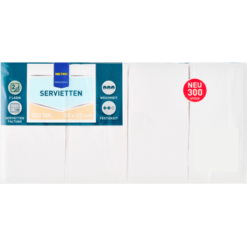 Metro Professional Napkins 2 Laags White 300 Stuks