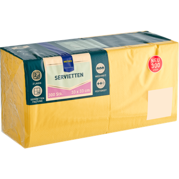 Metro Professional Napkins 2 Laags Yellow 300 Stuks