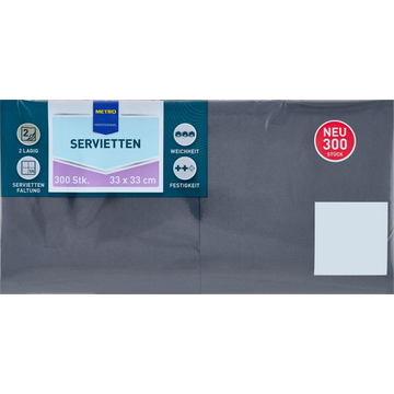 Metro Professional Napkins 2 Laags Black 300 Stuks