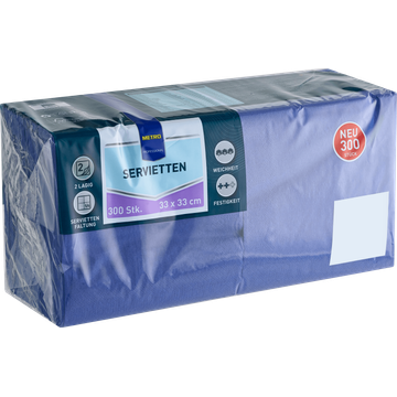 Metro Professional Napkins 2 Laags Dark Blue 300 Stuks