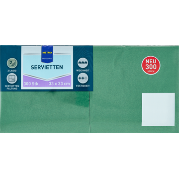 Metro Professional Napkins 2 Laags Dark Green 300 Stuks