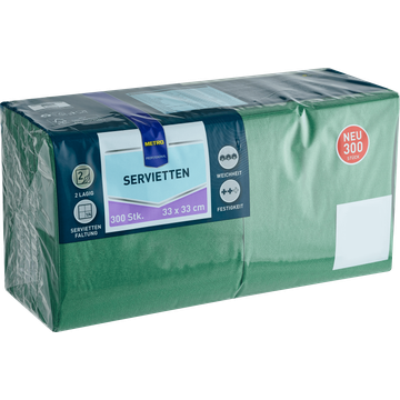 Metro Professional Napkins 2 Laags Dark Green 300 Stuks