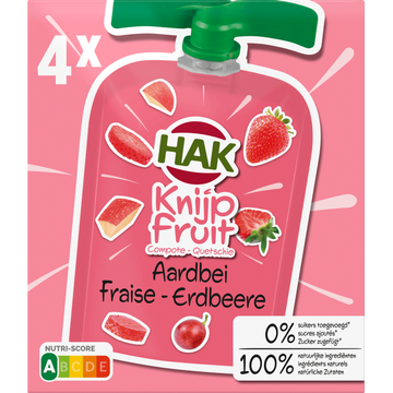 HAK Knijpfruit Aardbei 4 Stuks