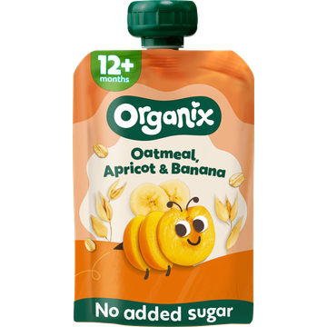Organix Knijpfruit Havermout, abrikoos & banaan 6x 12mnd
