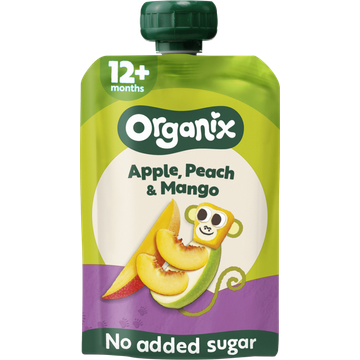 Organix Knijpfruit Appel, Perzik & Mango 12+m