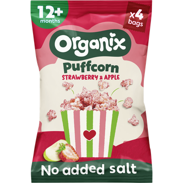 Organix Puffcorn Strawberry & Apple 12 Maanden 40 g