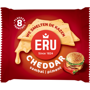 ERU Cheddar Piment Sambal 8 Plakken 150 g