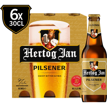 Hertog Jan Pilsener Bier Fles 6 x 30 cl