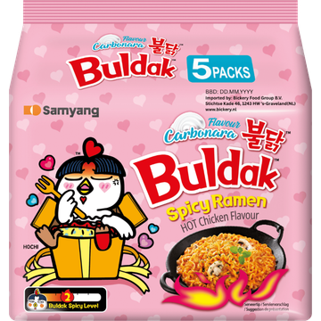 Samyang Carbonara Buldak Hot Chicken Flavor Ramen 5 x 130 g