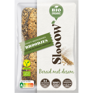 SlooOW Bio Organic Crispy Meergranen Broodjes 320 g