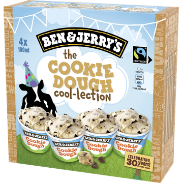 Ben & Jerry's IJs Cookie Dough 4 x 100ml 400ml