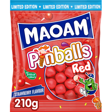 Maoam Pinballs Red Strawberry 210g