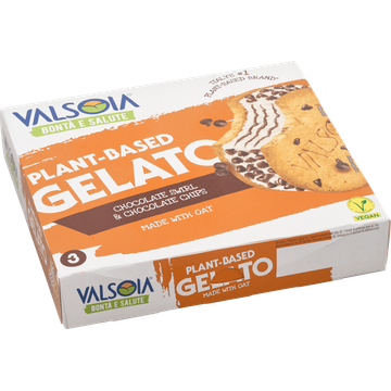 Valsoia Bontà e Salute Plant-Based Gelato Chocolate Swirl & Chocolate Chips 3 Stuks 270 g