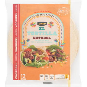 Jumbo's Tortilla Naturel XL Voordeelverpakking 12 Stuks