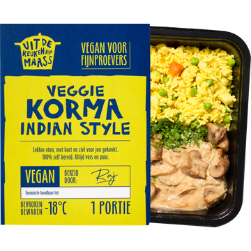 Uit de Keuken van Maass Veggie Korma Indian Style 380 g