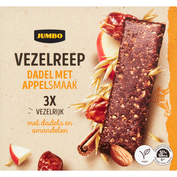 Jumbo Vezelreep Dadel met Appelsmaak 3 Stuks 90 g