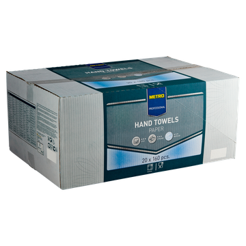 Metro Professional Papieren v-vouw Handdoekjes 2 Laags 20 x 160 Stuks