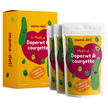 Mama Deli Maaltijd doperwt & courgette 4+ maanden 3 x 120 g